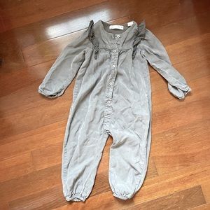 Zara gray jumpsuit girls size 3-4